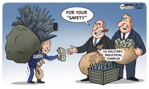 Σκίτσο της Κινέζας Λιου Ρούι, στους «Global Times» του Πεκίνου. Πηγή: Διαδίκτυο