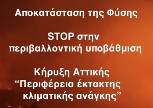 Δελτίο Τύπου της δημοτικής κίνησης &quot;Γη και Ελευθερία&quot; σχετικά με την πρόσφατη πυρκαγιά στη ΒΑ Αττική